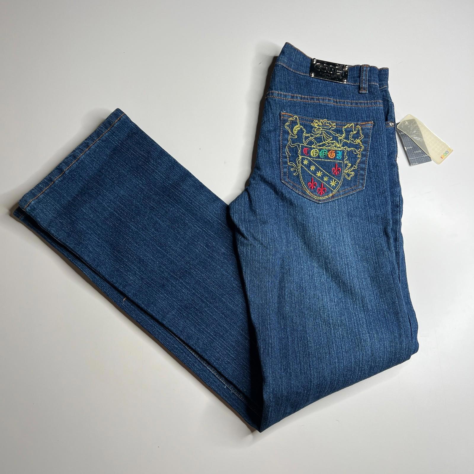 Coogi Australia Womenâs Jeans Size 9/10 Blue Denim Crest Embroidered Y2k 00s
